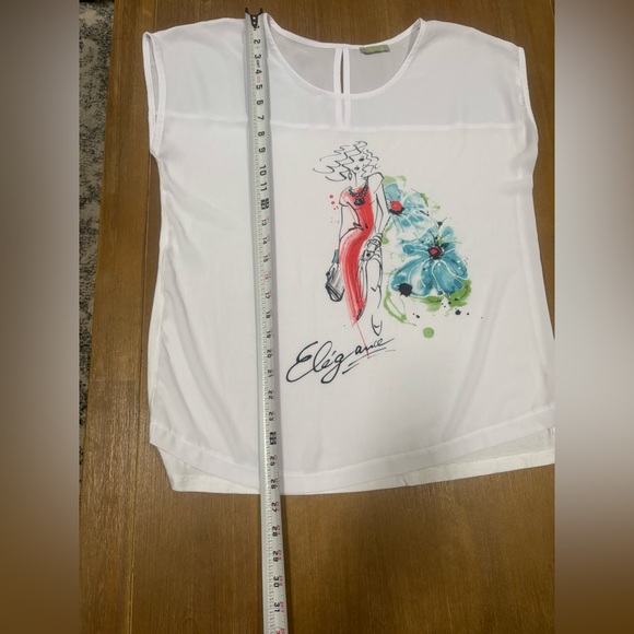 Dolcezza White Blouse with Fun Design and Rhinestone Accents - Picture 10 of 10